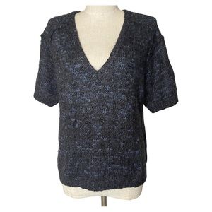 Joe fresh chunky navy v neck short sleeve sweater